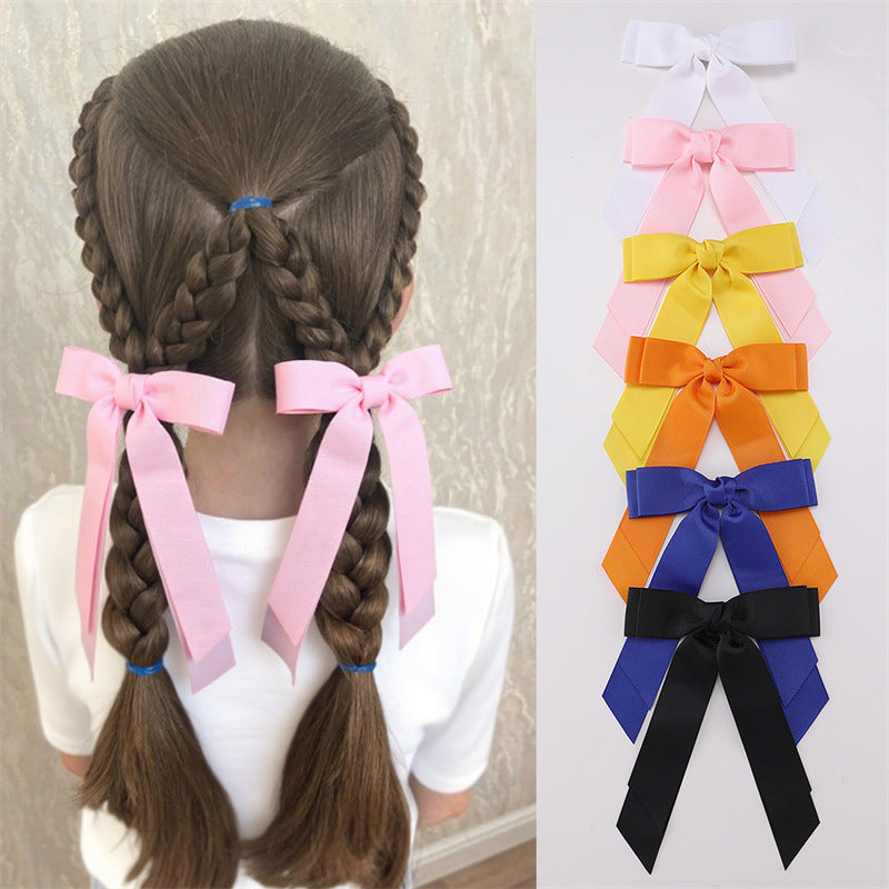 Fermaglio per Capelli a Forma di Fiocco Stile Naturale per Bambine con Dettagli in Nastro e Volant Fermaglio a Becco d'Anatra in Resina Plastica Accessorio per Capelli di Ispirazione Francese