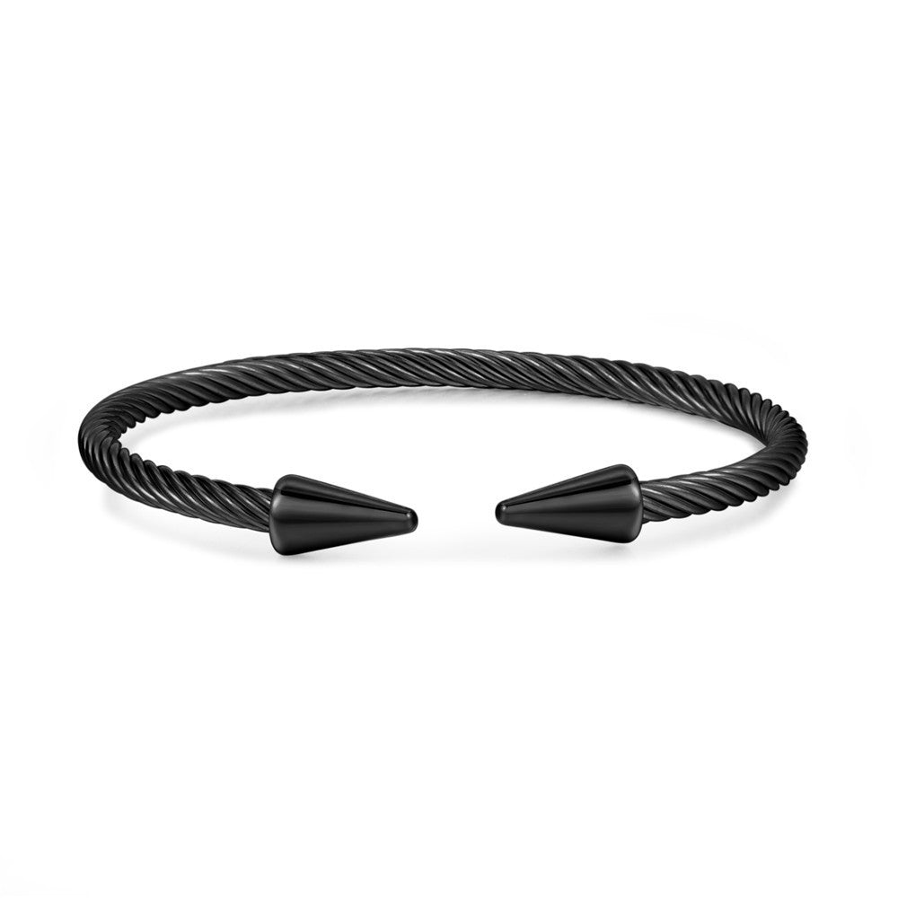 Punk Minimalist Geometric Titanium Steel Nail Cuff Bracelet