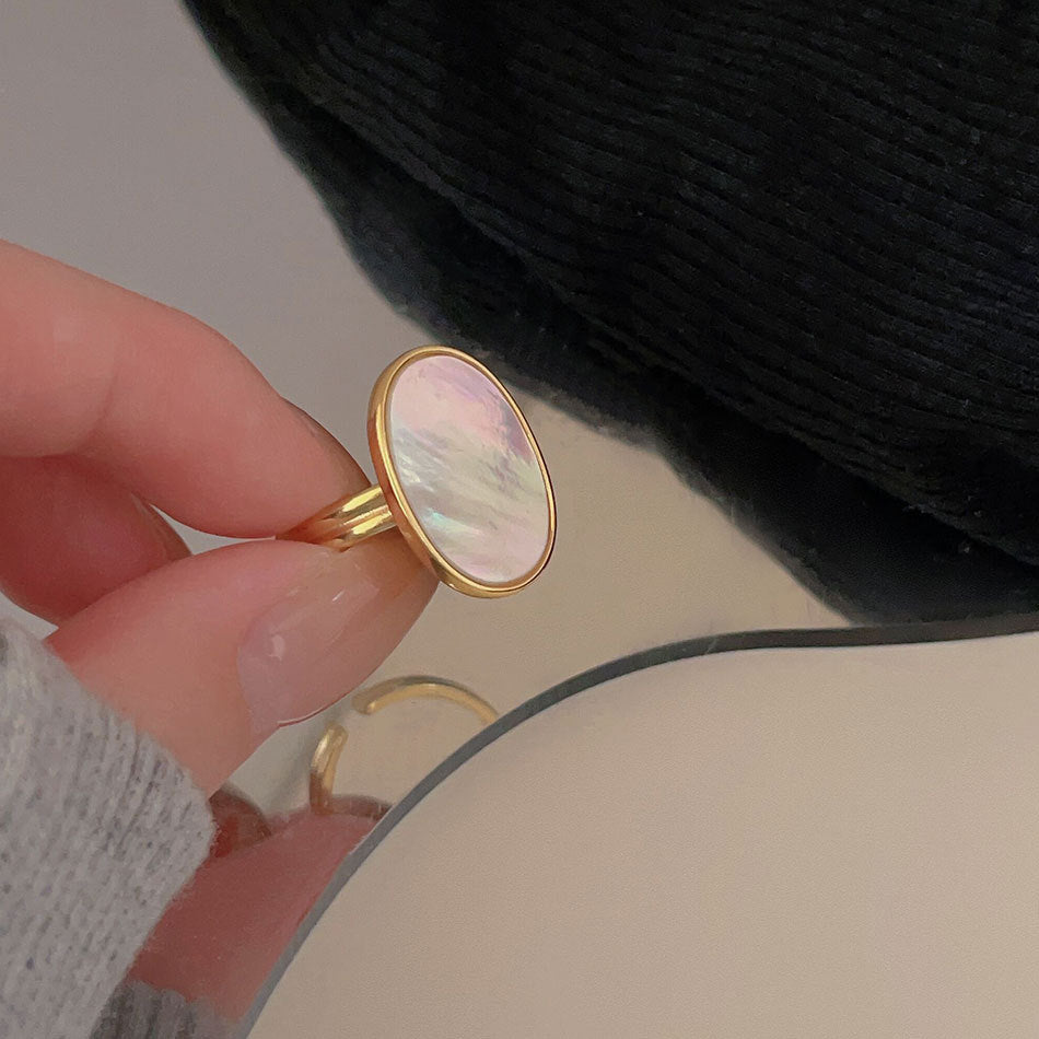 Minimalist Sweet 925 Sterling Silver Shell Ring for Women
