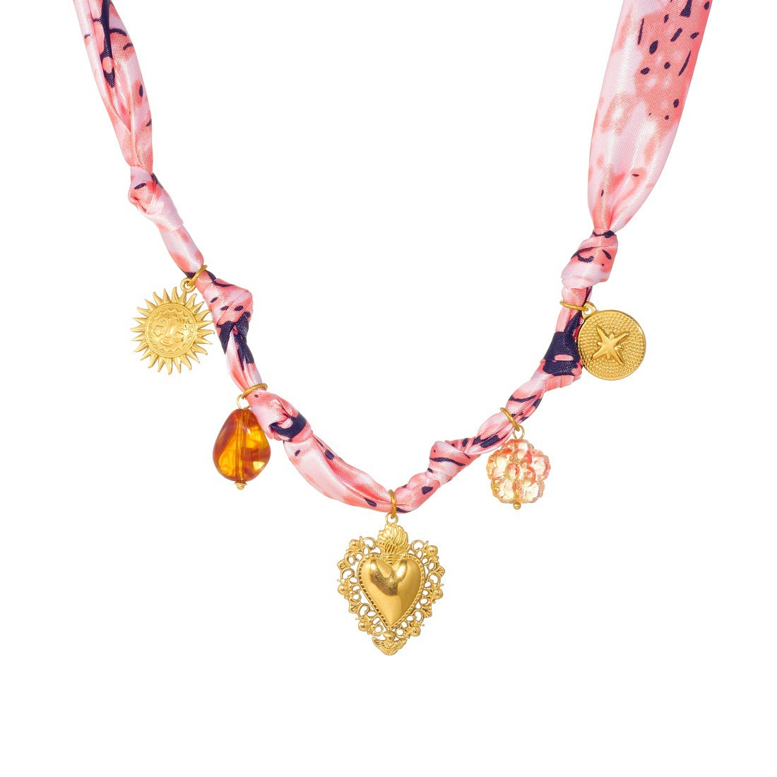 Bohemian Vintage Gold Plated Stainless Steel Heart Teardrop Charm Bar Jewelry Set for Women