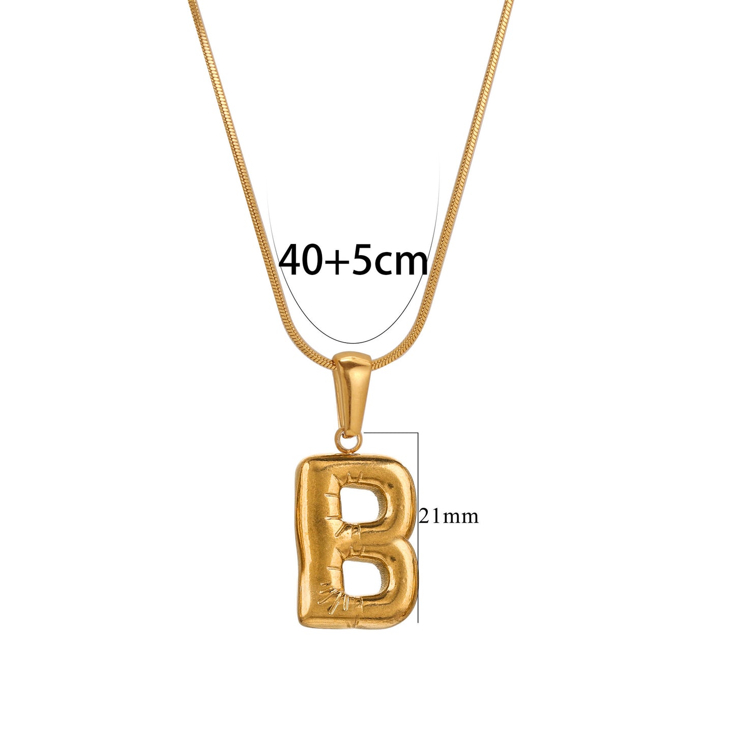 Collana con Pendente Rotondo Minimalista con Lettera per Donna e Uomo Acciaio Inossidabile con Placcatura in Oro 18K Design Geometrico Lucidato Ispirato ai Palloncini