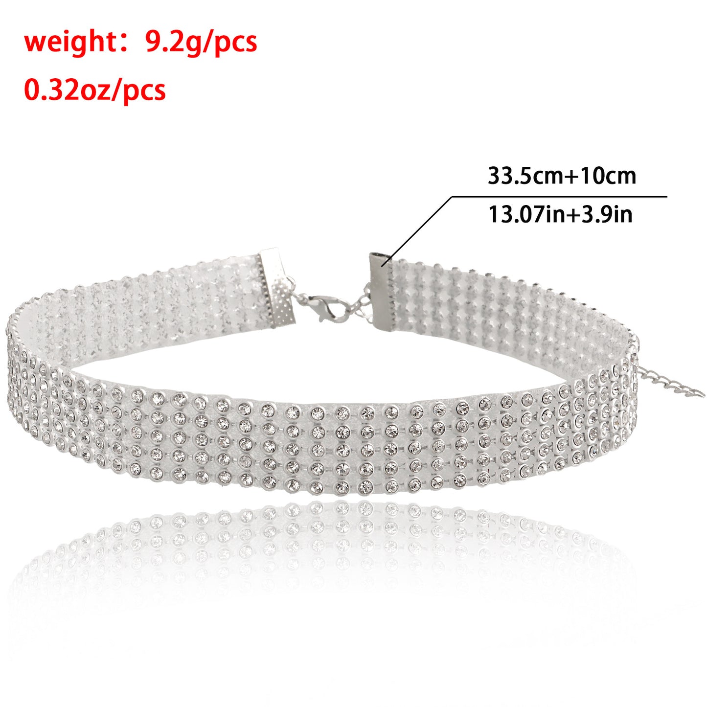 Geometric Alloy Choker Necklace with Plated Finish for Women Short Clavicle Chain Multi-Layer Rhinestone-Studded Neckwear