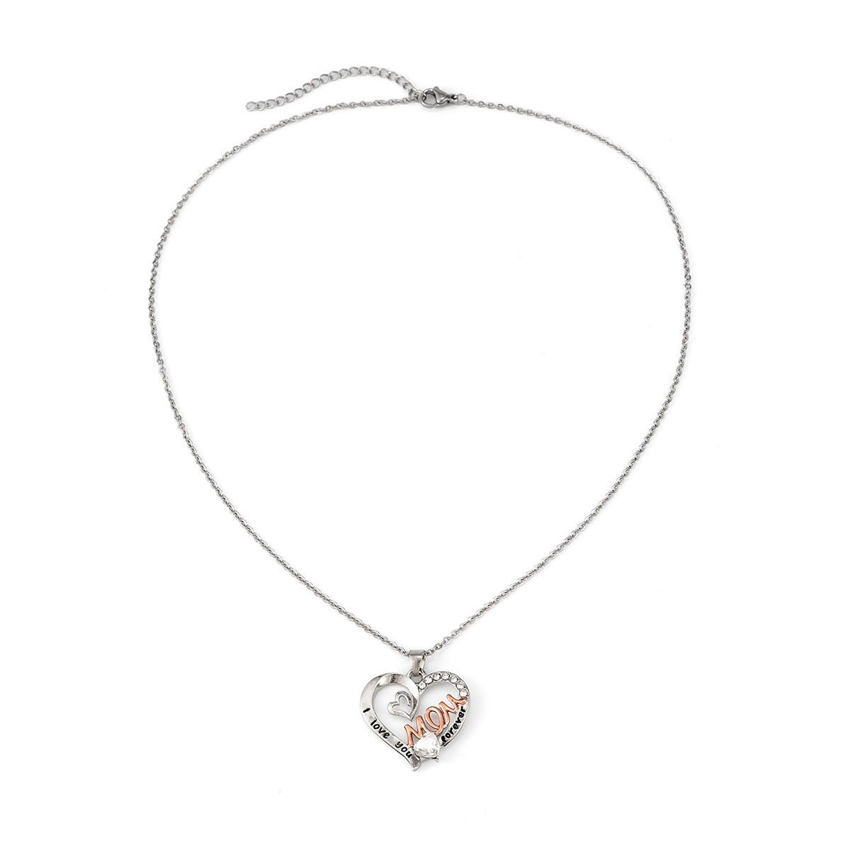 Collana Minimalista in Lega con Cuore e Stella Geometrica per Donne con Finitura Placcata Regalo per la Festa della Mamma