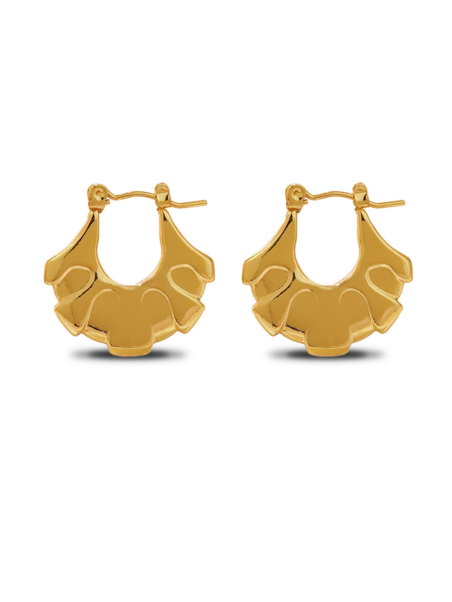 Orecchini da donna placcati in acciaio inossidabile a cuore geometrico elegante