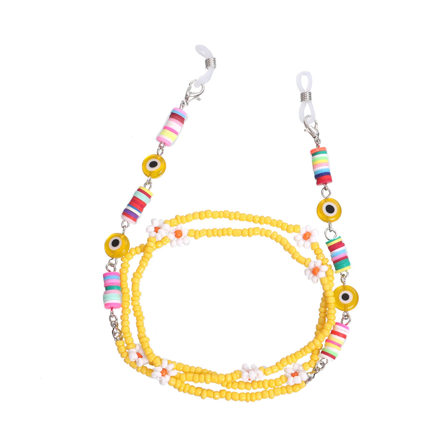 Colorful Resin Bead Floral Eyewear Chain for Women