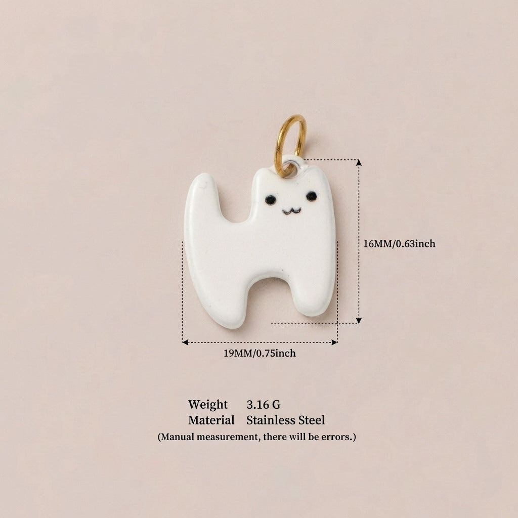 Luxury Casual 18K Gold Plated Titanium Steel Cat Animal Charm Bar