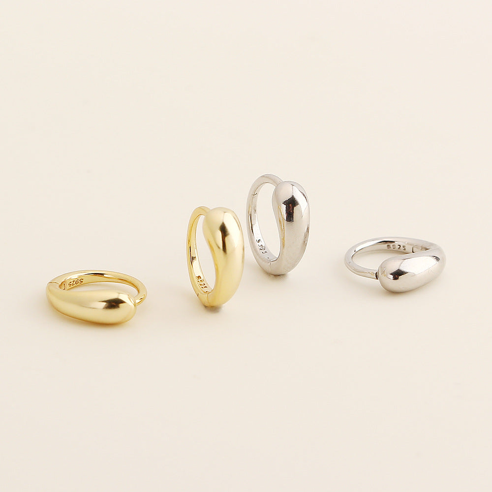 Pendientes Trepadores Geométricos Minimalistas de Plata de Ley 925 para Mujer y Hombre — Joyería de Moda Diaria en Tono Frío con Acabado Bañado