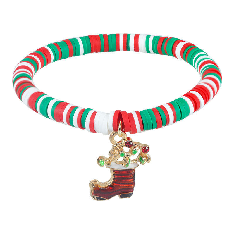 Christmas Letter Alloy Charm Bar Bracelet Unisex DIY Handmade
