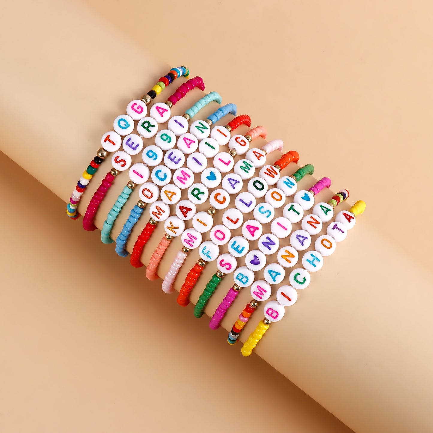 Geometric Shape Alloy Bracelet with Plated Finish for Women, Polymer Clay Inspired Colorful Slice Design
