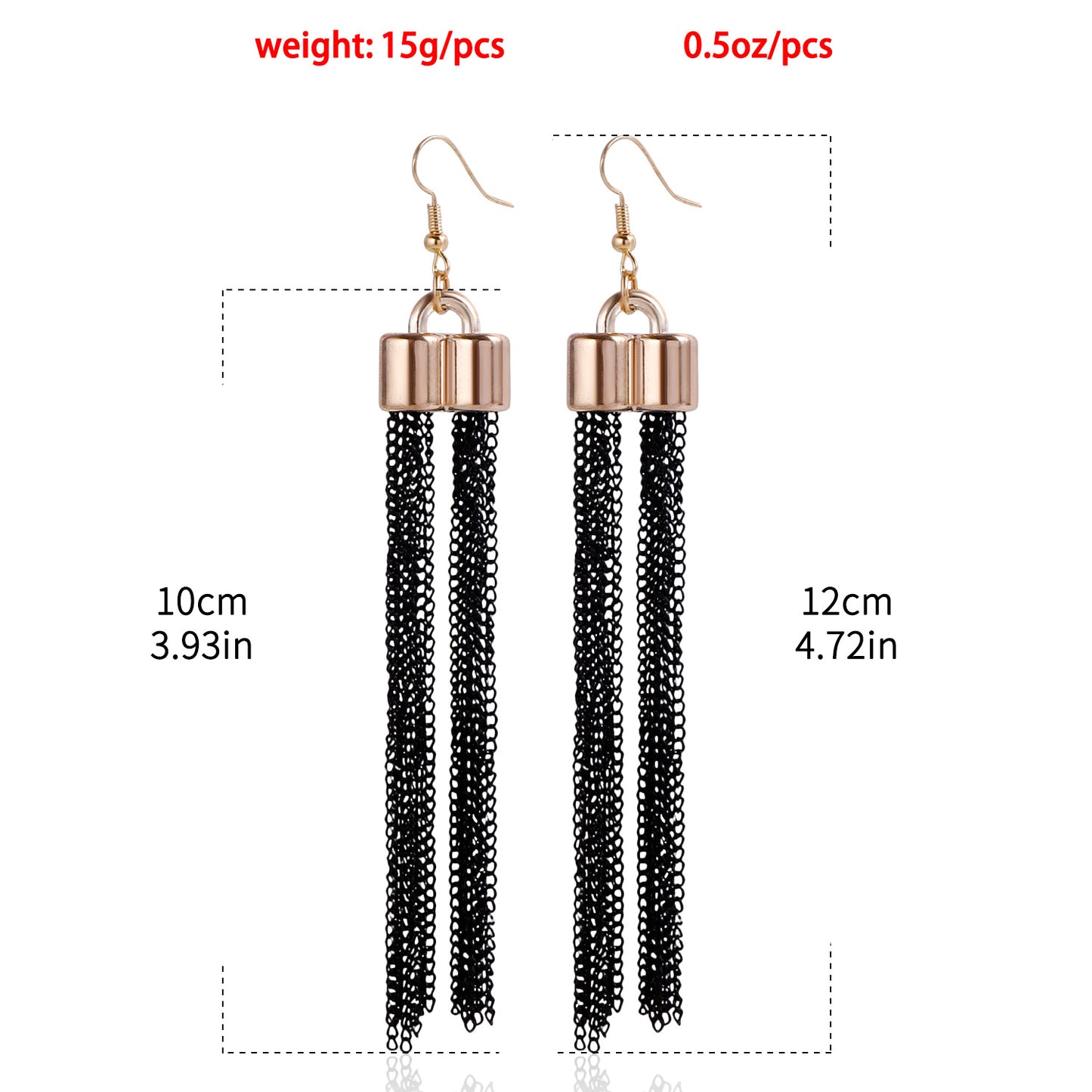 Geometric Tassel Long Dangle Earrings for Women with Metal Plated Finish in Fashion-Forward Minimalist Style