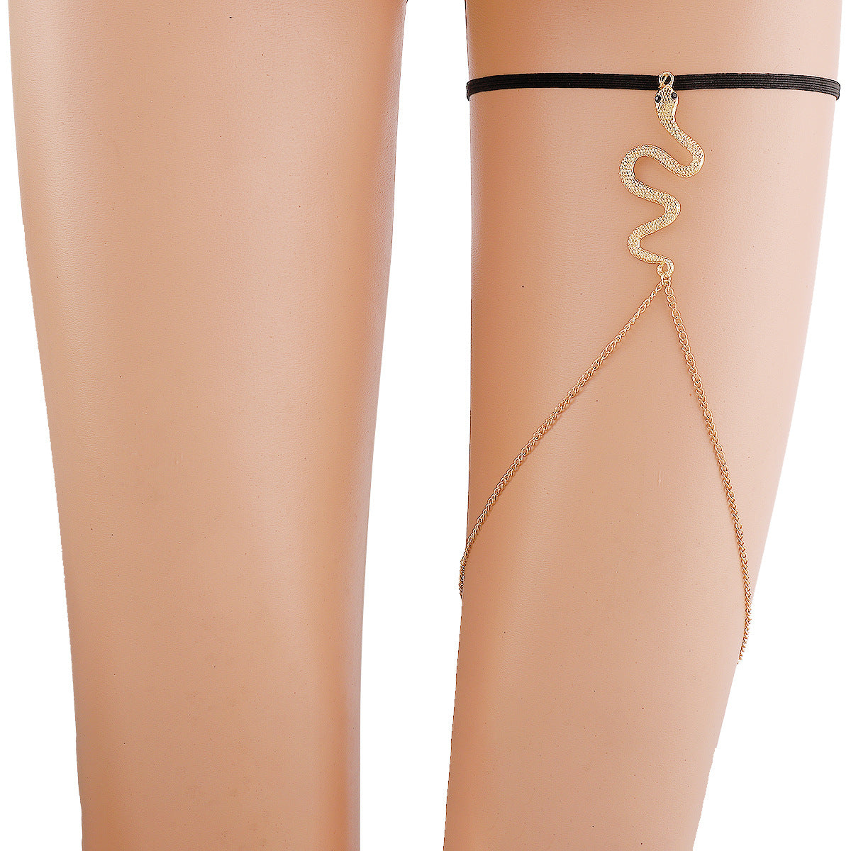 Cavigliera in Pelle Geometrica con Dettagli in Lega da Donna Accessorio Moda Gotico e Aggressivo per Discoteca