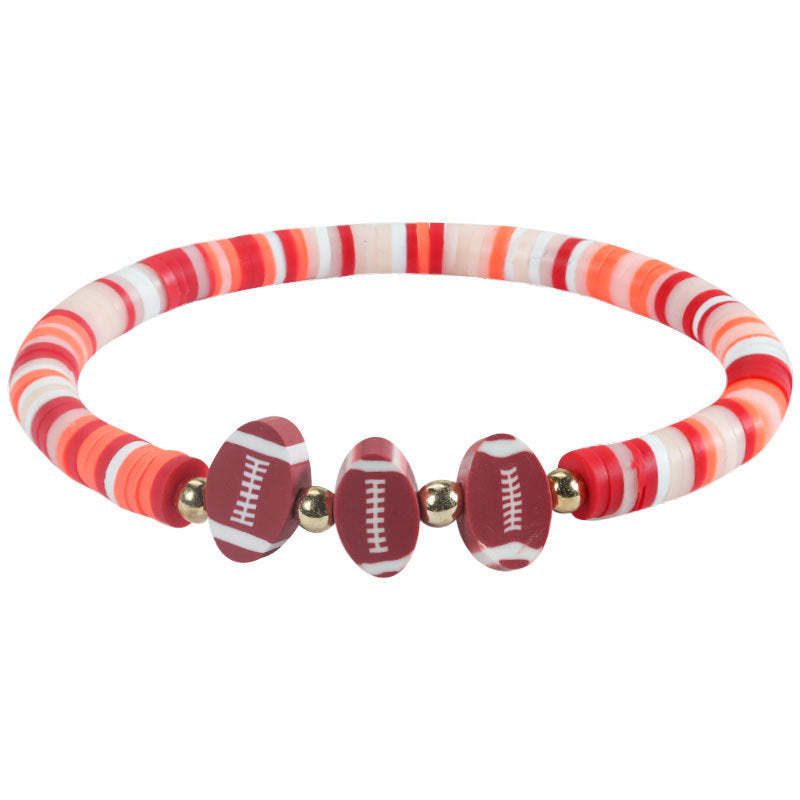 Minimalist Cartoon Sports Ball Resin Beaded Bracelet for Women