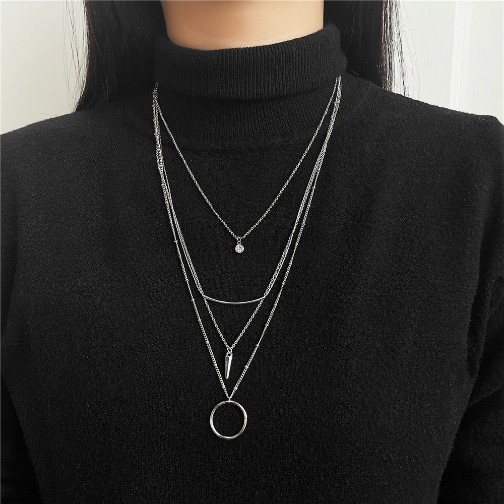 Sweet Teardrop Floral Pearl Pendant Titanium Steel Necklace for Women and Men