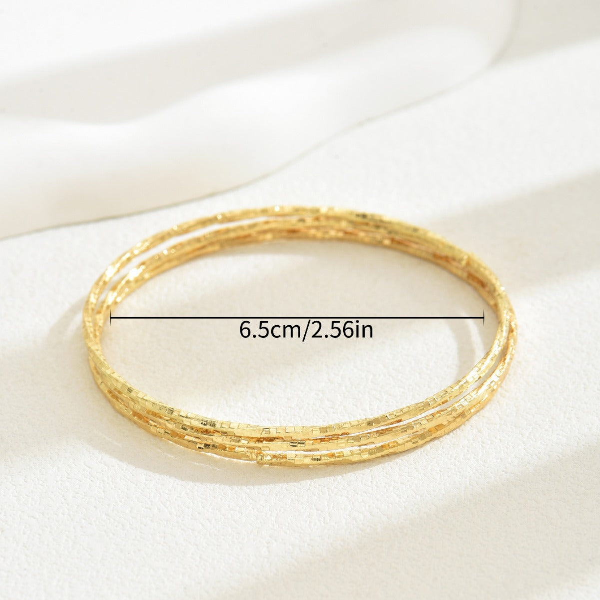 Pulsera de Brazalete Redondo Geométrico Multicapa de Aleación Chapada en Oro de 18K Estilo OL de Moda para Mujer