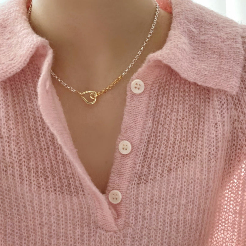 Minimalist Heart-Shaped 925 Sterling Silver Necklace for Women with Clean Sweet Aesthetic