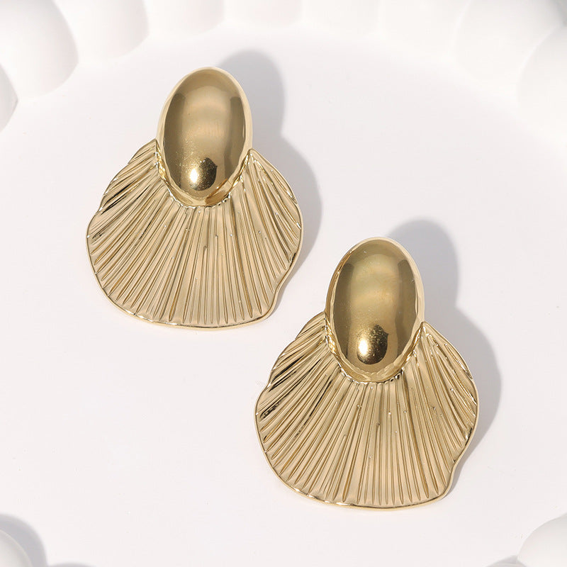 Minimalist Leaf Plated Stainless Steel Earrings for Women