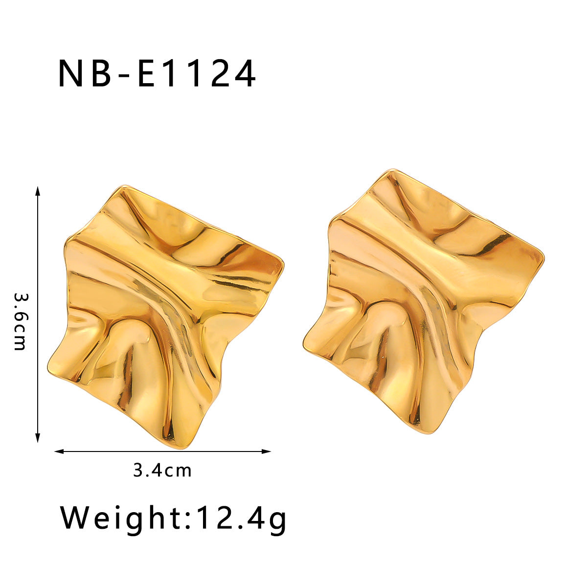 Minimalist Geometric Square Stainless Steel Earrings with 18K Gold Plating for Women