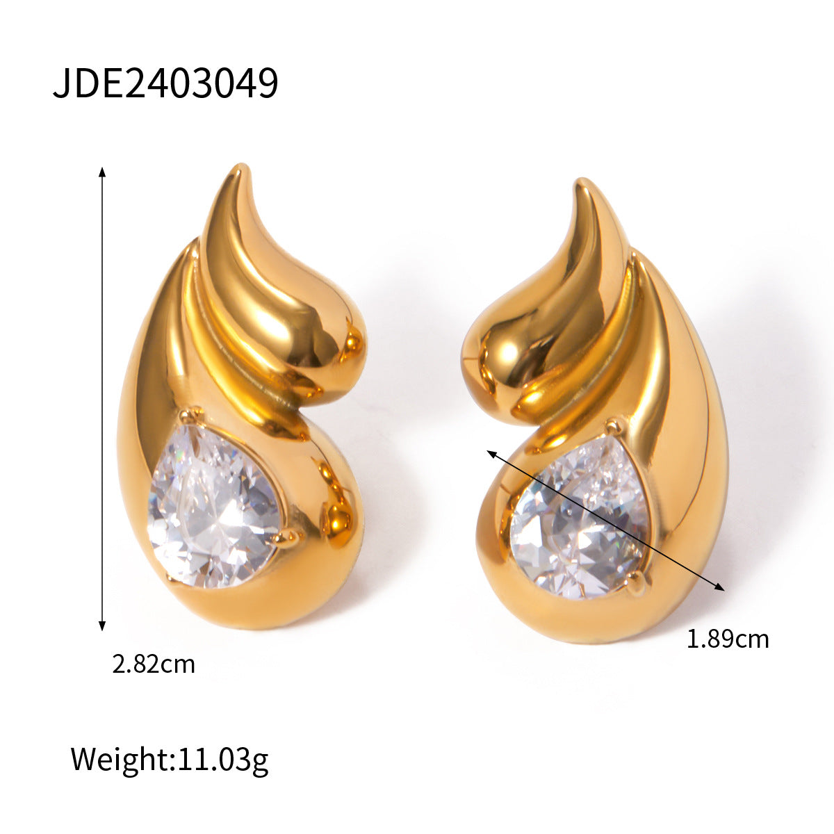 Vintage Minimalist Geometric Stainless Steel Stud Earrings with Polished Wing Design for Women