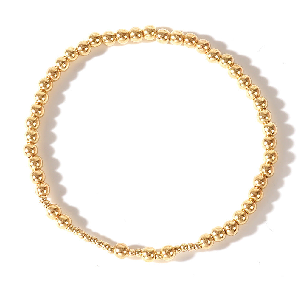 Bohemian Gold Plated Cross and Round Agate Bracelet Set Unisex Handmade Jewelry