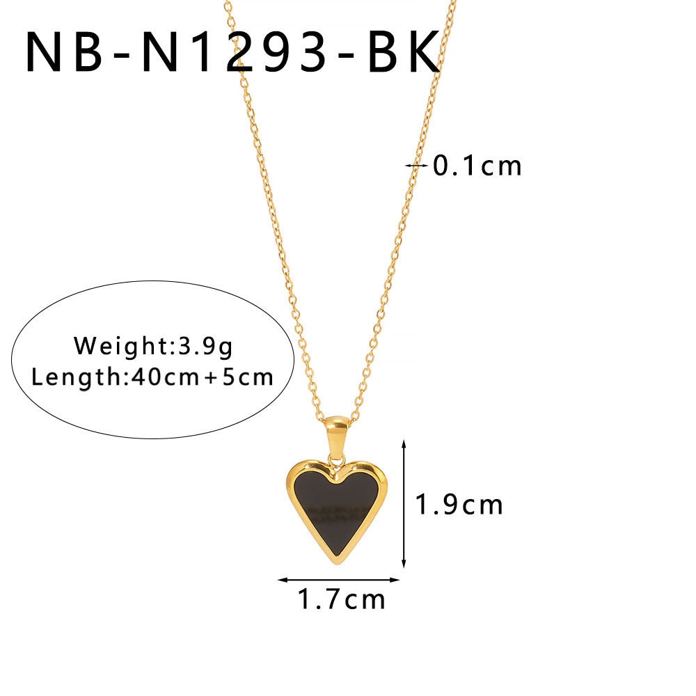 Collana con pendente geometrico in madreperla da donna con catena in acciaio inossidabile placcato oro 18 carati e dettagli floreali