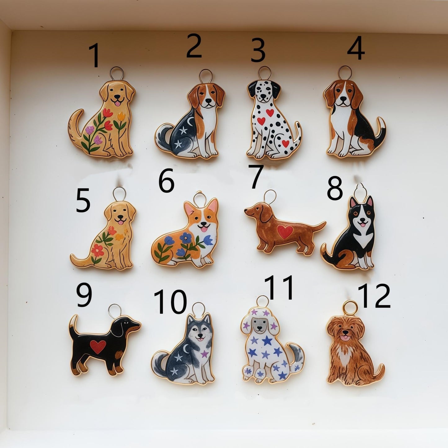 Ciondolo Bar in Acciaio Inossidabile a Forma di Cane Carino con Olio a Goccia Placcato