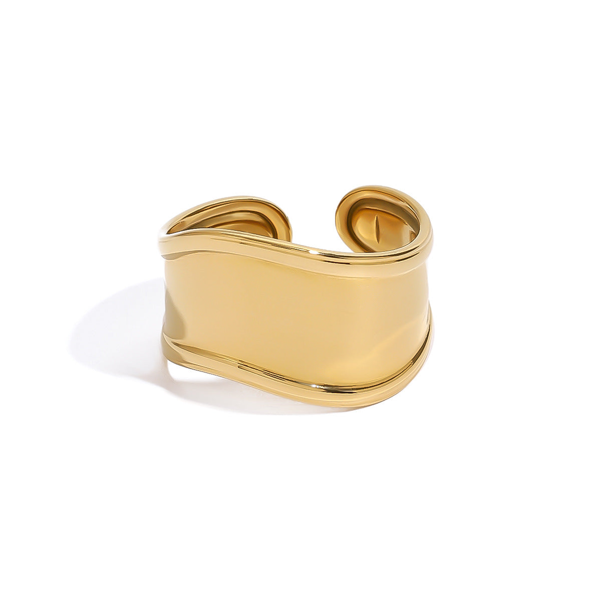 Minimalist Geometric Plated Stainless Steel Ring for Women