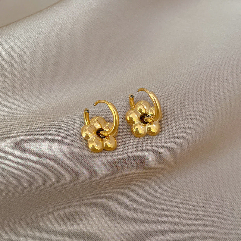 Minimalist Geometric Titanium Steel Ear Studs for Women