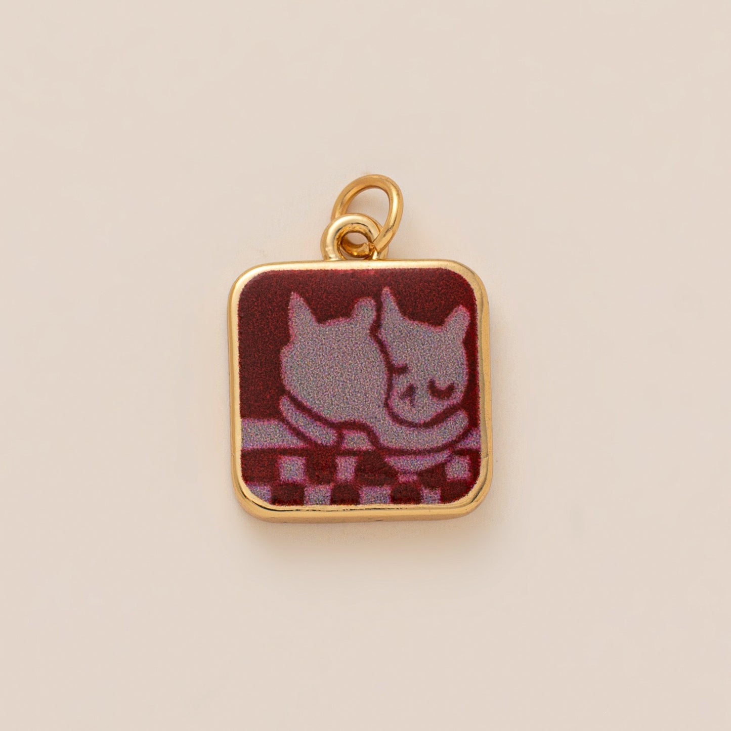 Elegant Minimalist Vintage Oval Geometric Brass Bag Charm with Plated Finish