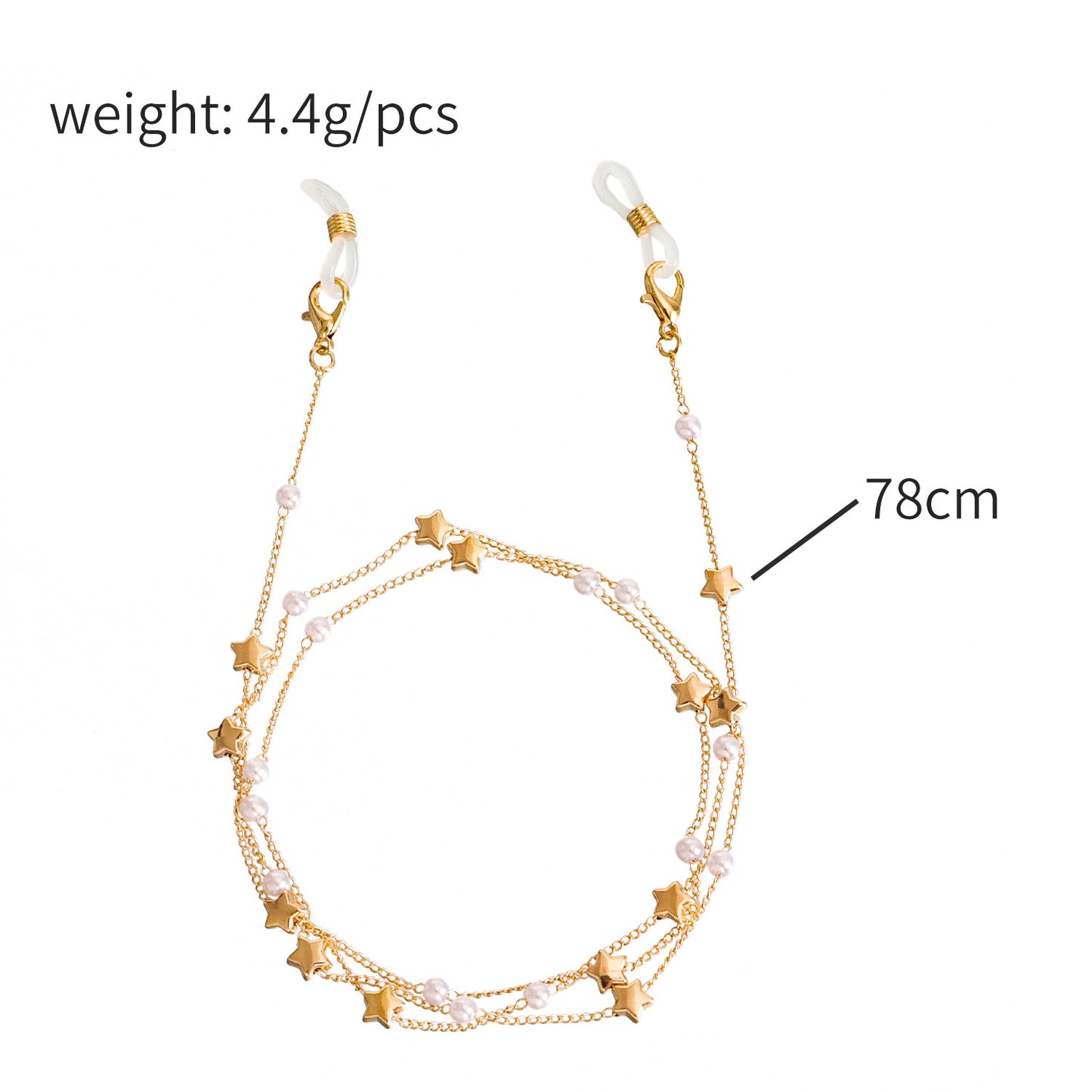 Heart Pearl Alloy Mask and Glasses Chain