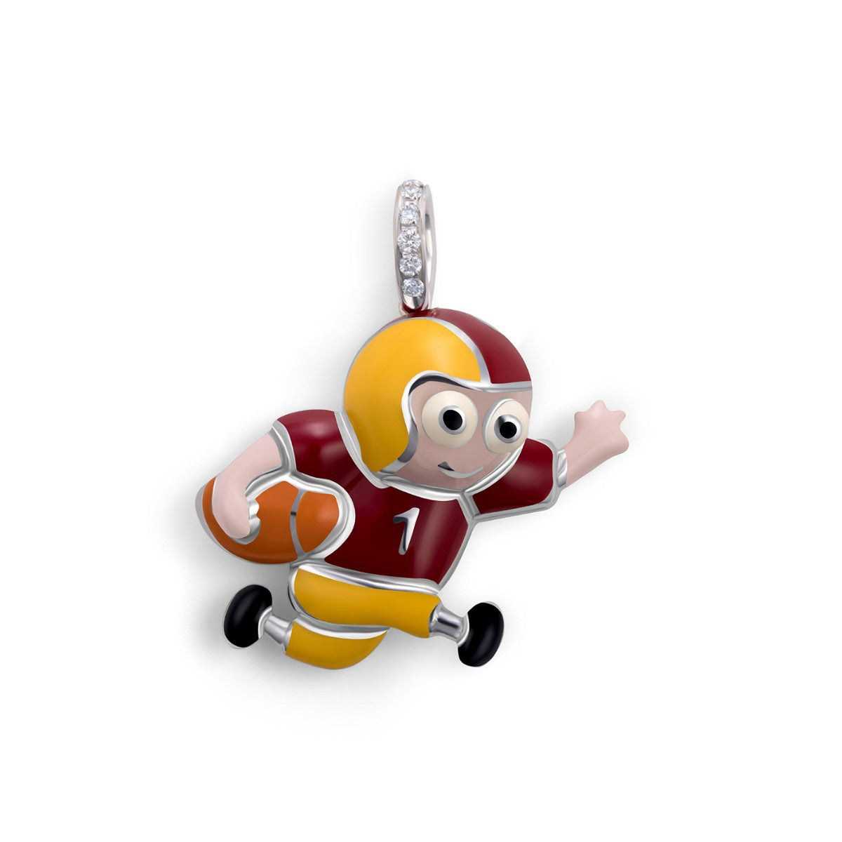 Vintage Sporty Gold Plated Brass Ball Chain with Stainless Steel Cartoon Pendant Charm Bar