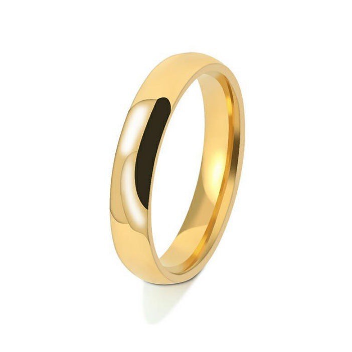 Anello Minimalista Geometrico in Acciaio al Titanio da Donna Placcato Oro 18K, Fascia Leggera di Lusso per Dito Indice