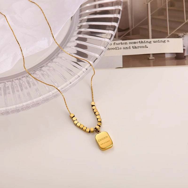 Minimalist Animal-Shaped Titanium Steel Pendant Necklace with Plated Finish for Women