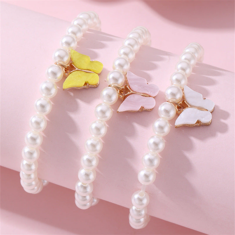 Set di Braccialetti Carini per Bambini con Ciondoli a Forma di Farfalla di Perla, Margherita, Cuore e Unicorno per Bambine dai 6 ai 10 Anni