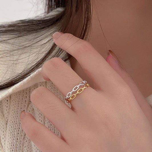 Anello Minimalista a Cuore in Argento Sterling 925 con Dettaglio Quadrato Smussato e Finitura Lucida