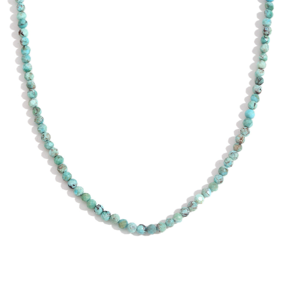 Collar de Cuentas de Acero Inoxidable Bañado en Oro de 18K con Diseño Geométrico de Moda y Piedras Naturales para Mujer