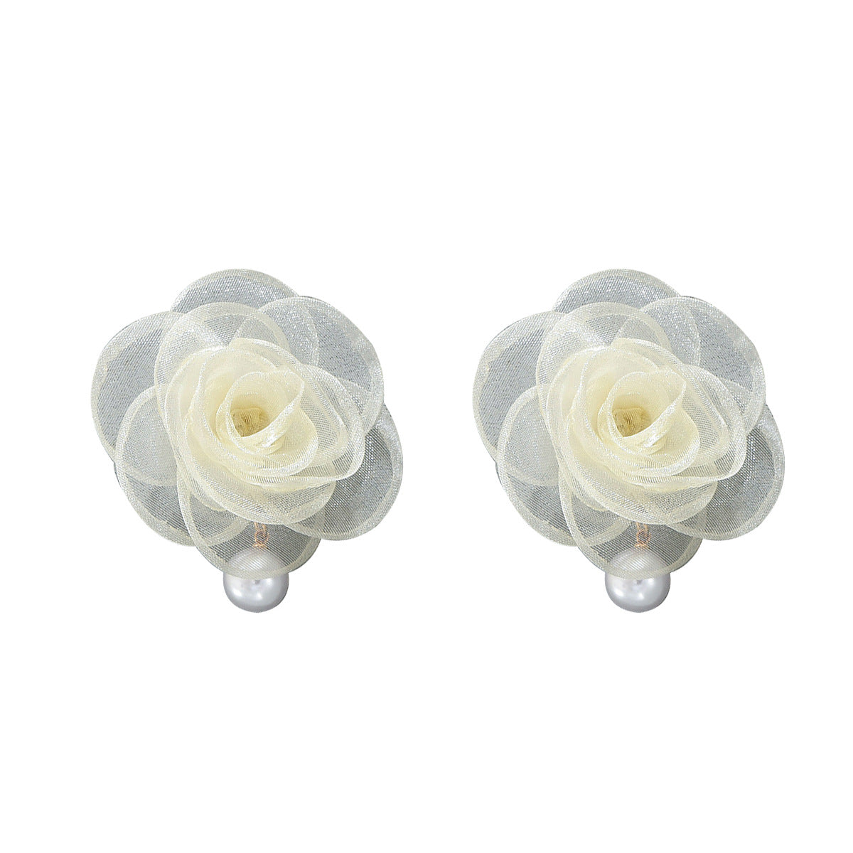 Minimalist Geometric Pearl-Embellished Floral Stud Earrings for Women with Eco-Friendly Plating and Stainless Steel Posts