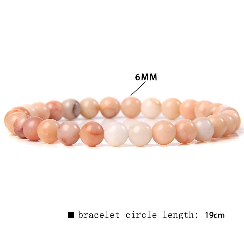 Elegant Casual Geometric Natural Agate Beaded Bracelet Unisex 6mm