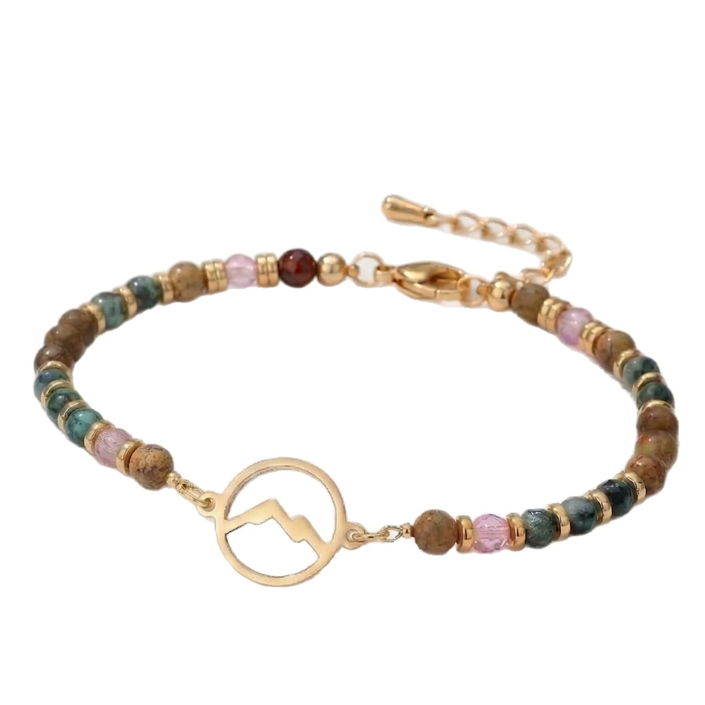 Luxury Geometric Natural Turquoise Crystal Floral Bracelet for Women