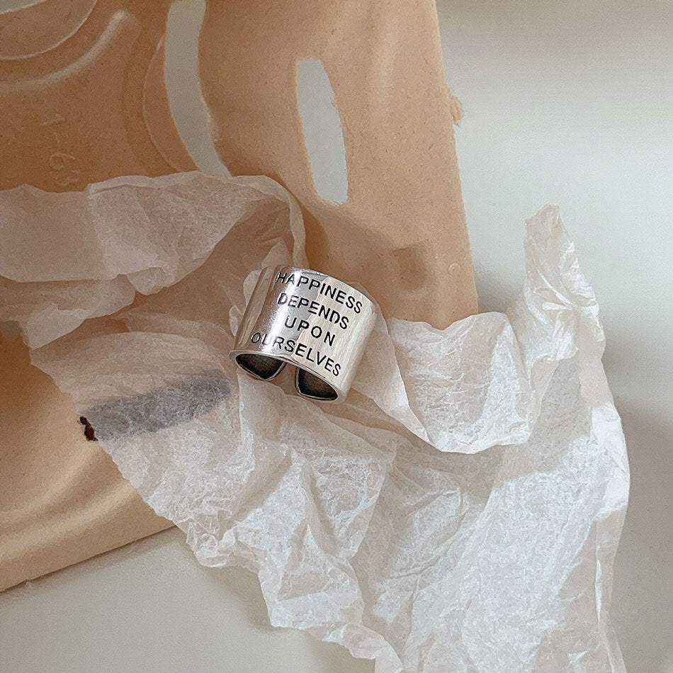 Anello vintage da donna in argento sterling 925 con lettera a cuore