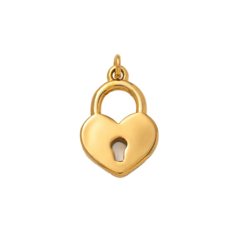 18K Gold Plated Stainless Steel Heart Charm Bar PVD Coated Pendant