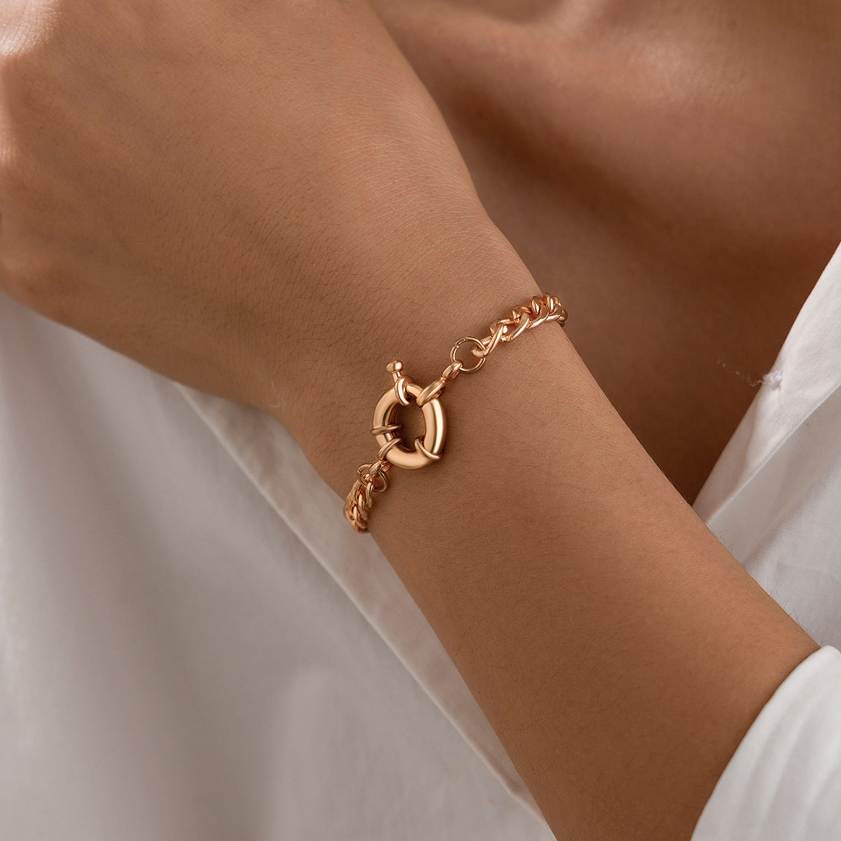 Punk Geometric Alloy Plated Bracelet for Women