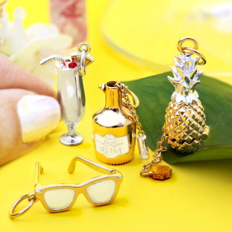Elegant Plated Stainless Steel Teardrop Charm Bar