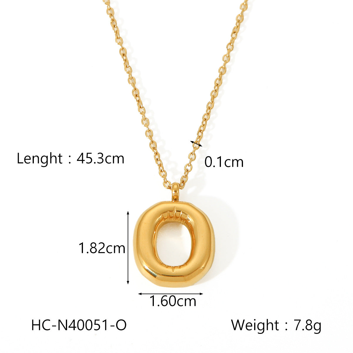 Collana con ciondolo a bolla in acciaio al titanio con finitura galvanica per donna, catena in acciaio inossidabile con ciondolo minimalista alla moda con alfabeto