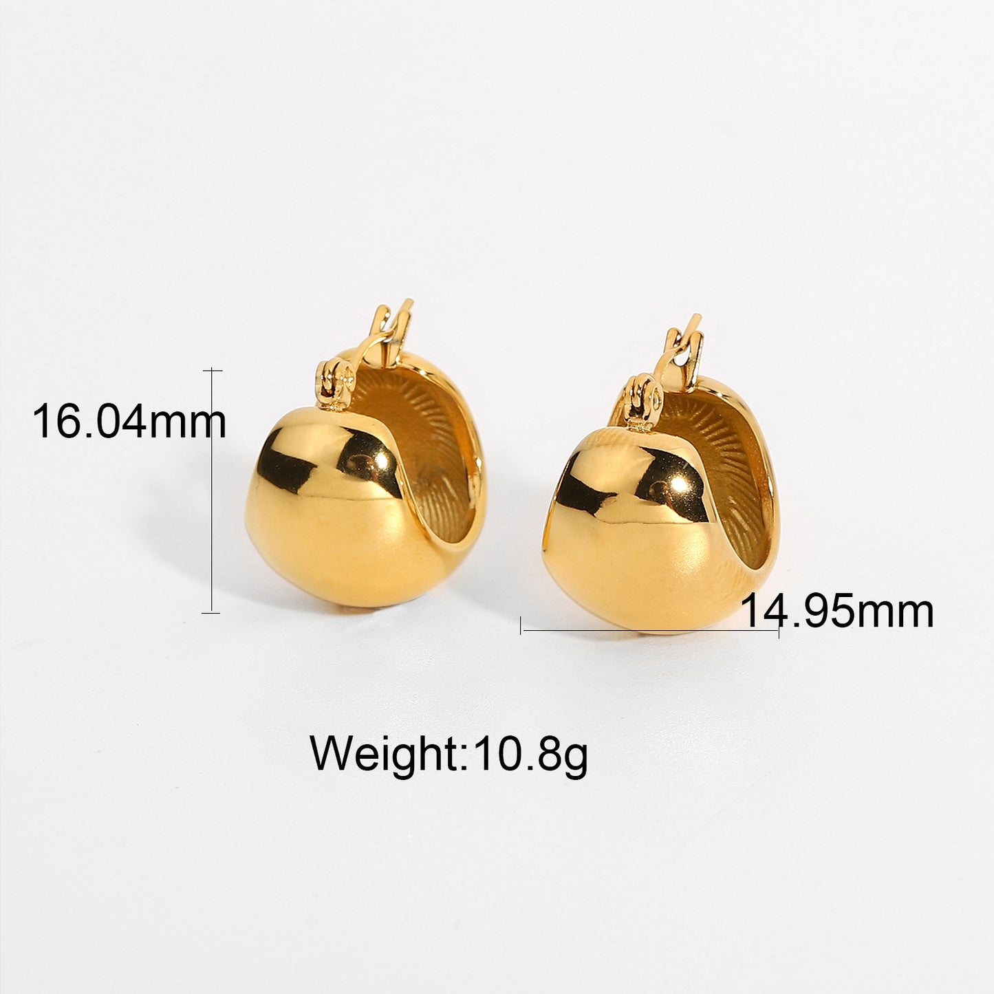 Orecchini a sfera geometrici da donna in acciaio al titanio placcato oro 18 carati in acciaio inossidabile 316L, orecchini pendenti minimalisti di tendenza estetica fredda