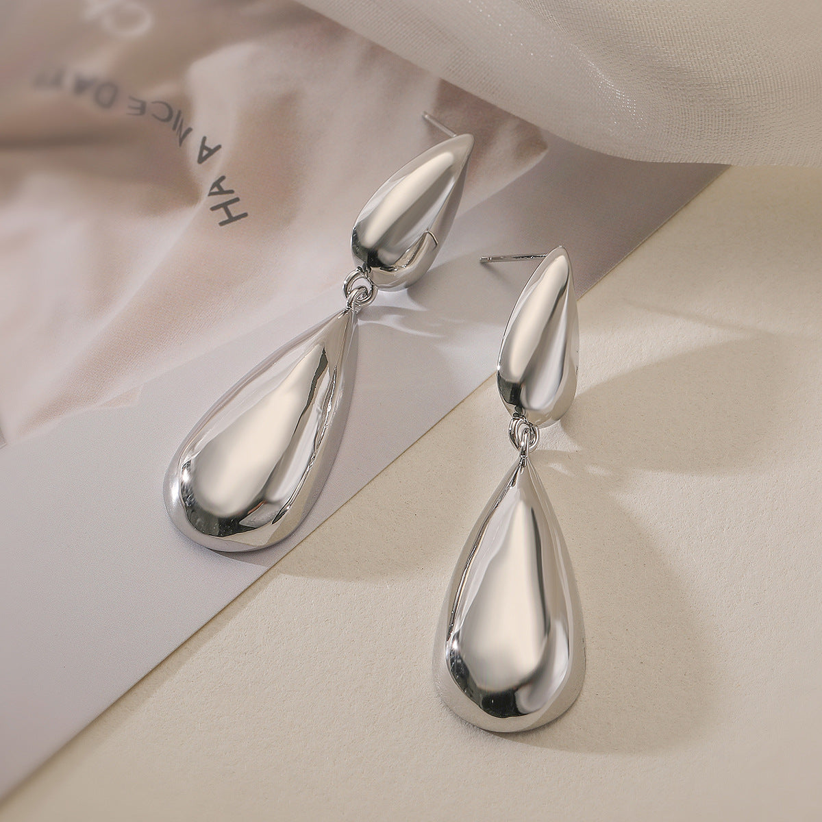 Minimalist Geometric Copper Gold-Plated Vintage Teardrop Earrings for Women