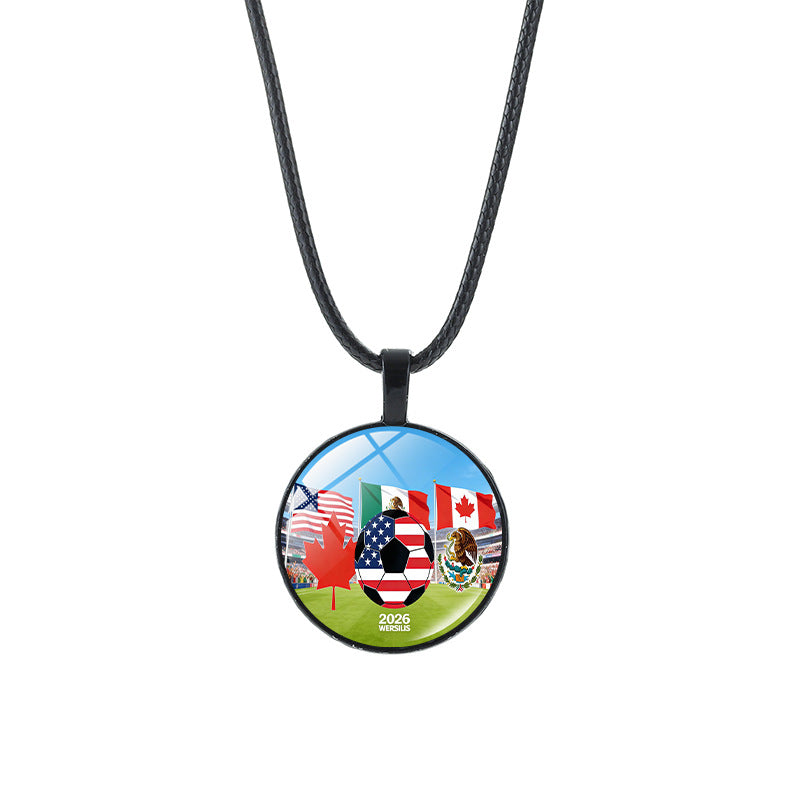 Vintage Sporty Geometric Alloy Plated Crystal Pendant Necklace Unisex