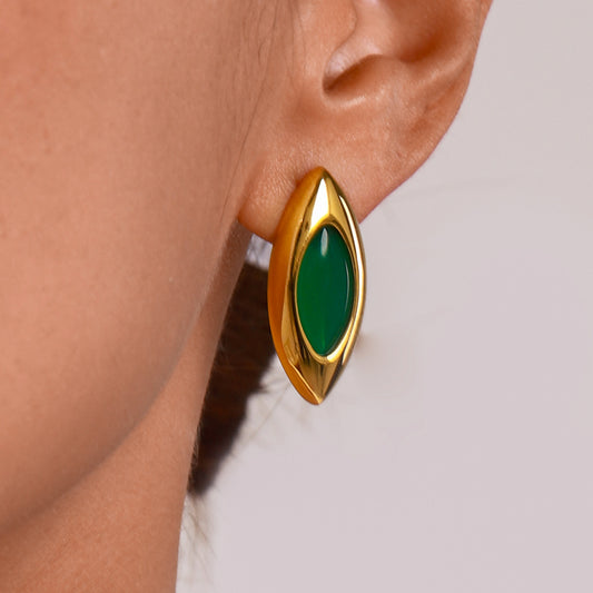 Vintage Geometric Stainless Steel Earrings with Plating Finish for Women