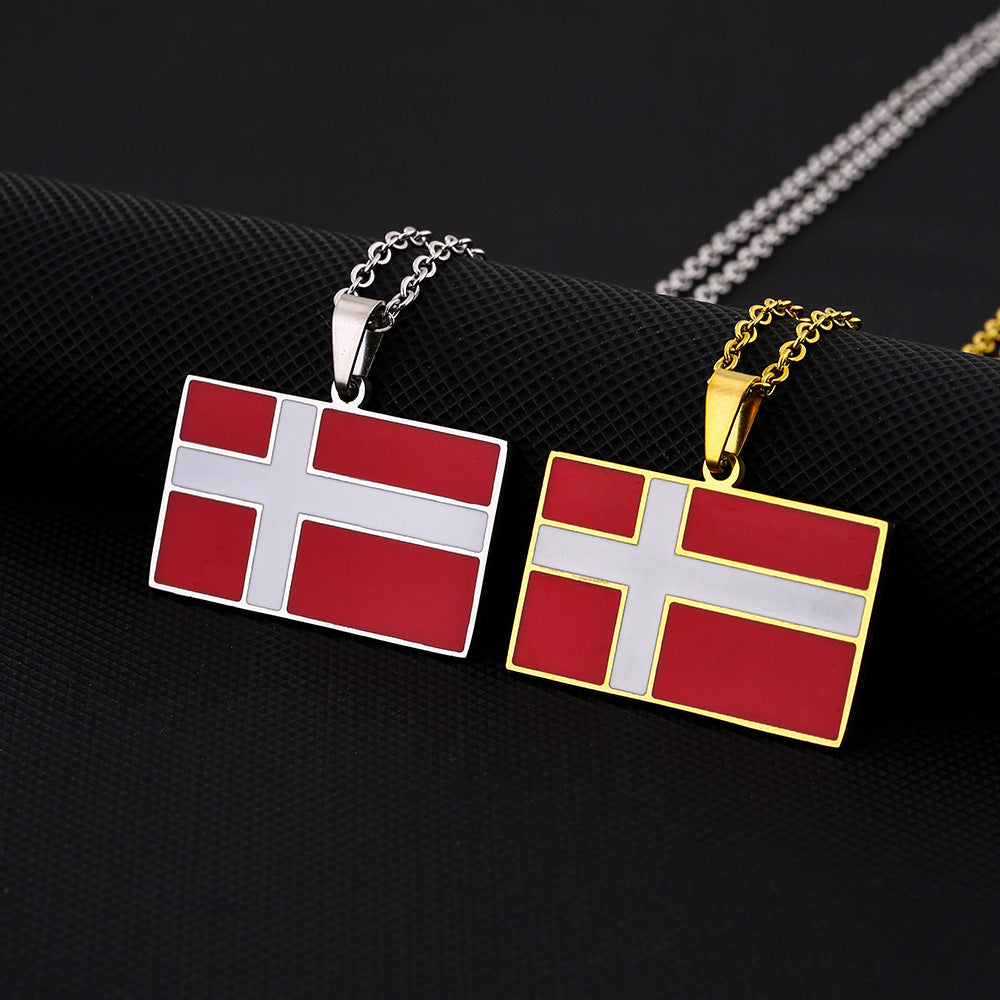 Collana con pendente smaltato in acciaio inossidabile geometrico minimalista unisex per abbigliamento casual e pendolare