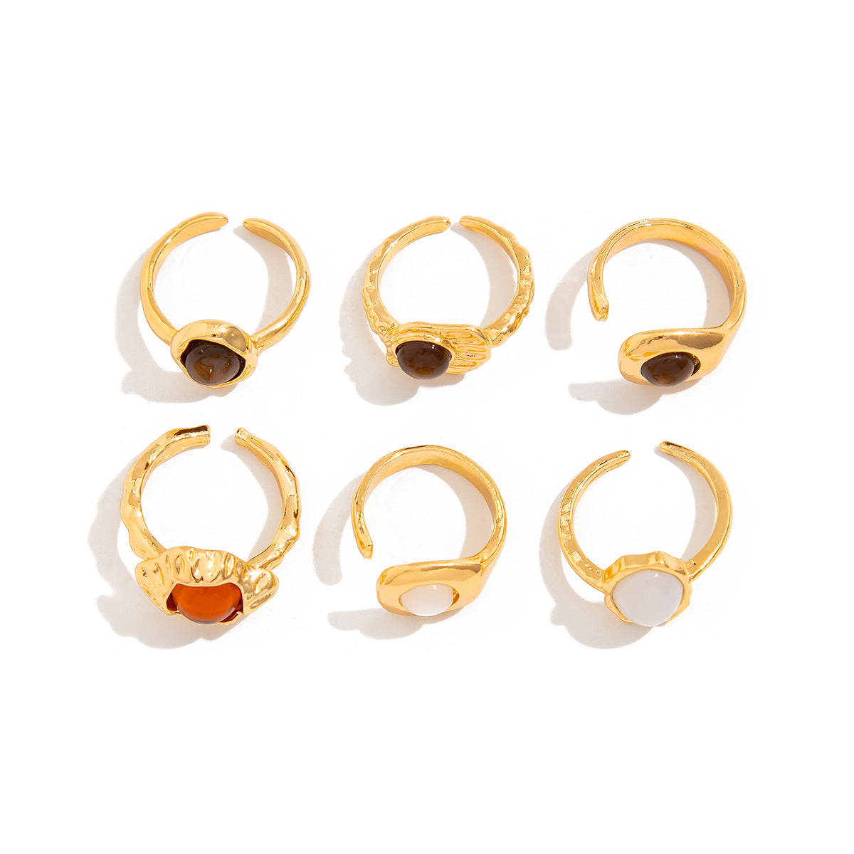 Minimalist Floral Geometric Open Ring with Imitation Pearl Accents and Rhodium Plating for Women