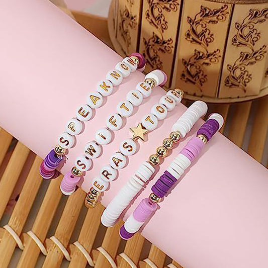 Bohemian Vintage Star Letter Resin Bracelet Set Unisex
